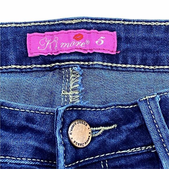 K's More Stretch High Rise Denim Skinny Blue Jeans Raw Hem Size 5 - Picture 9 of 12